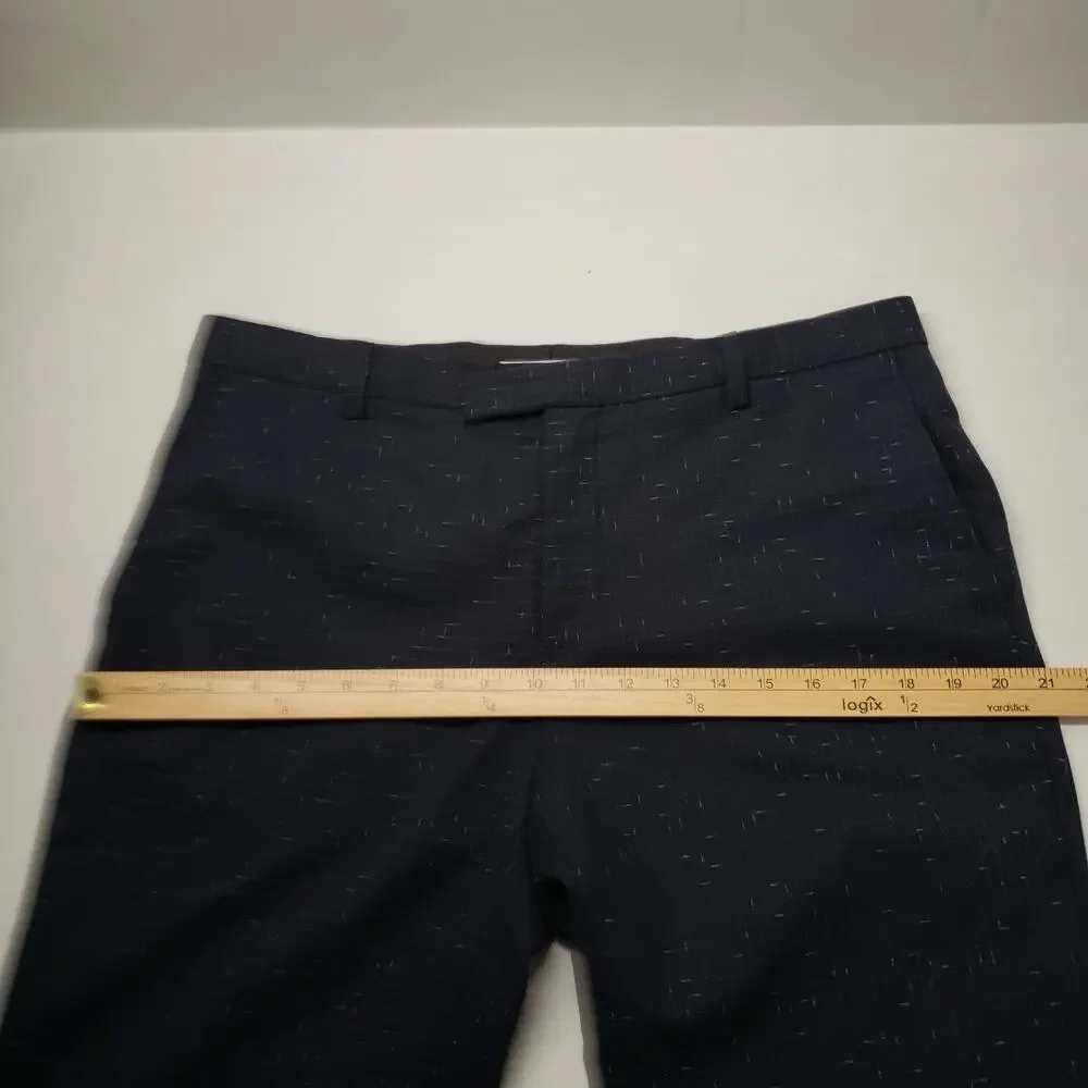 Twisted Tailor Pants Mens 34R Navy Nep Brenes Slim Fit Suit Trousers Dress Party - Picture 9 of 16